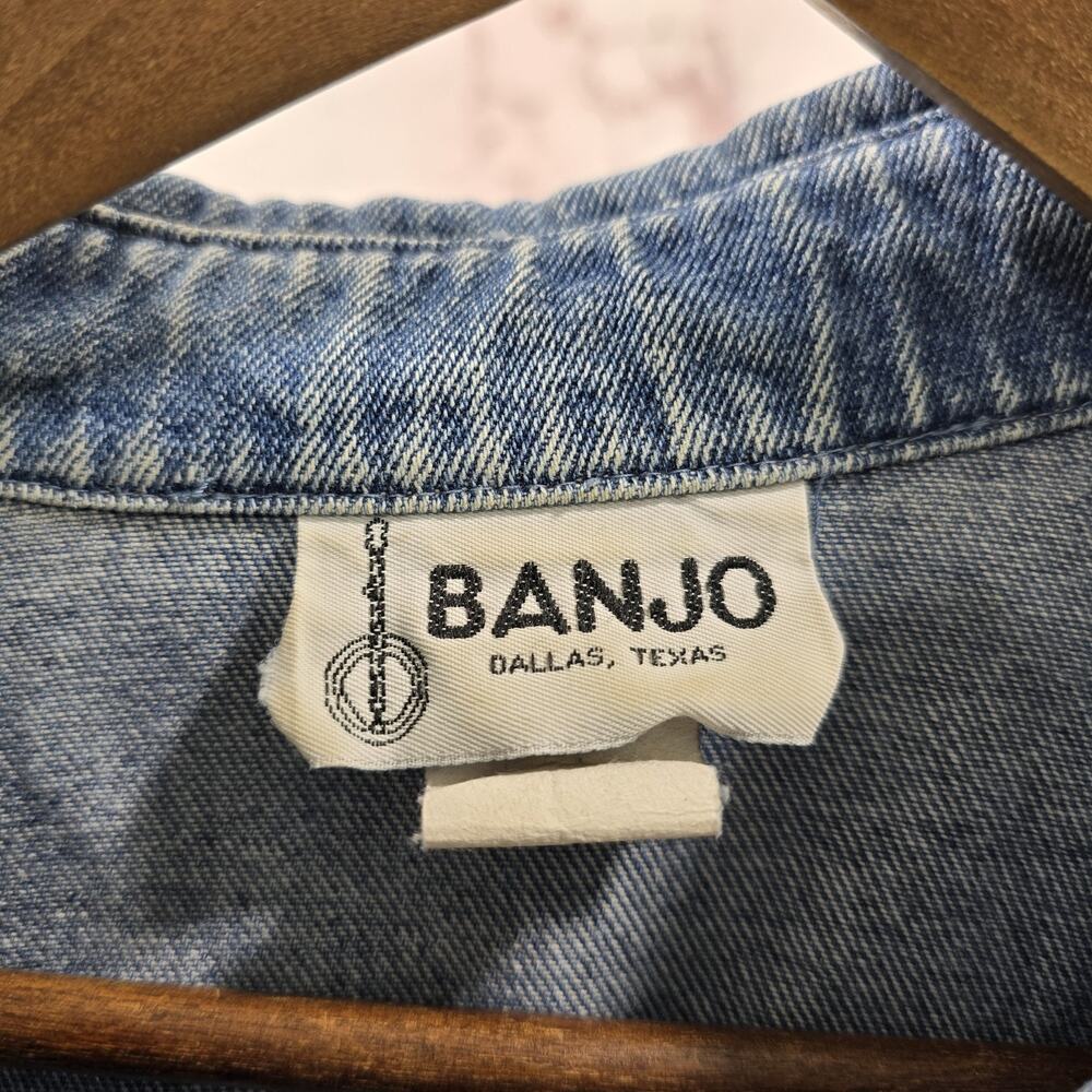 Vintage Southwestern Jacket Womens Large Jean 80s Y2K Concho Suede Leather Boxy - Picture 3 of 12